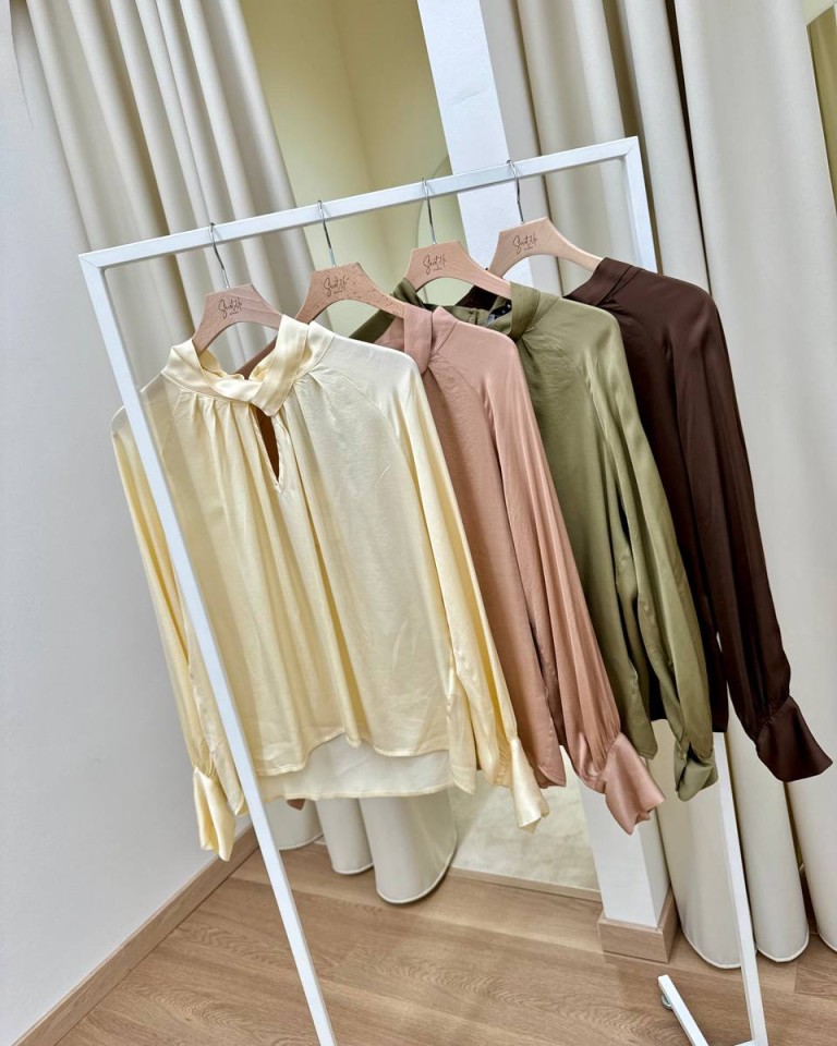 Blusa collo incrociato rosa antico in viscosa HaveOne Shop Online Blusa collo incrociato rosa antico in viscosa HaveOne