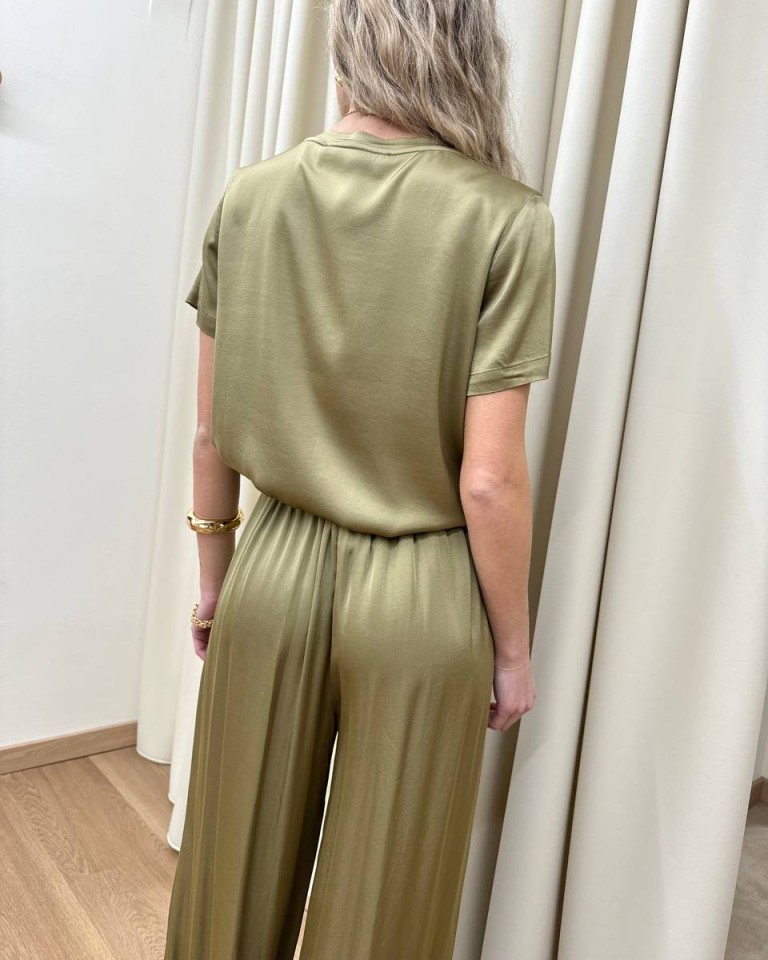 Pantalone fluido viscosa olio HaveOne Shop Online Pantalone fluido viscosa olio HaveOne