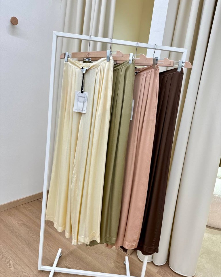 Pantalone fluido viscosa olio HaveOne Shop Online Pantalone fluido viscosa olio HaveOne