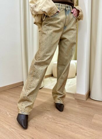 Shop Online Jeans denim invecchiato strass Souvenir