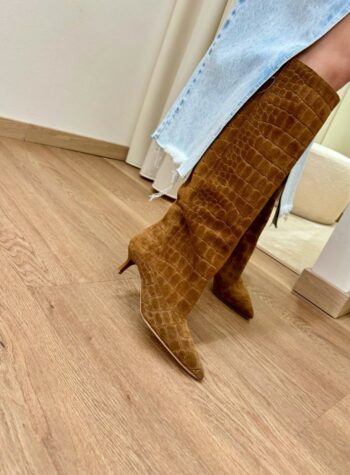 Shop Online Stivale Lory stampa cocco tabacco Gisél Moiré