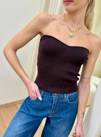 Shop Online Top fascia a cuore con lurex moro Kontatto