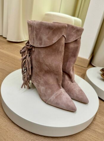 Shop Online Stivale Ariana frange rosa antico Gisél Moiré