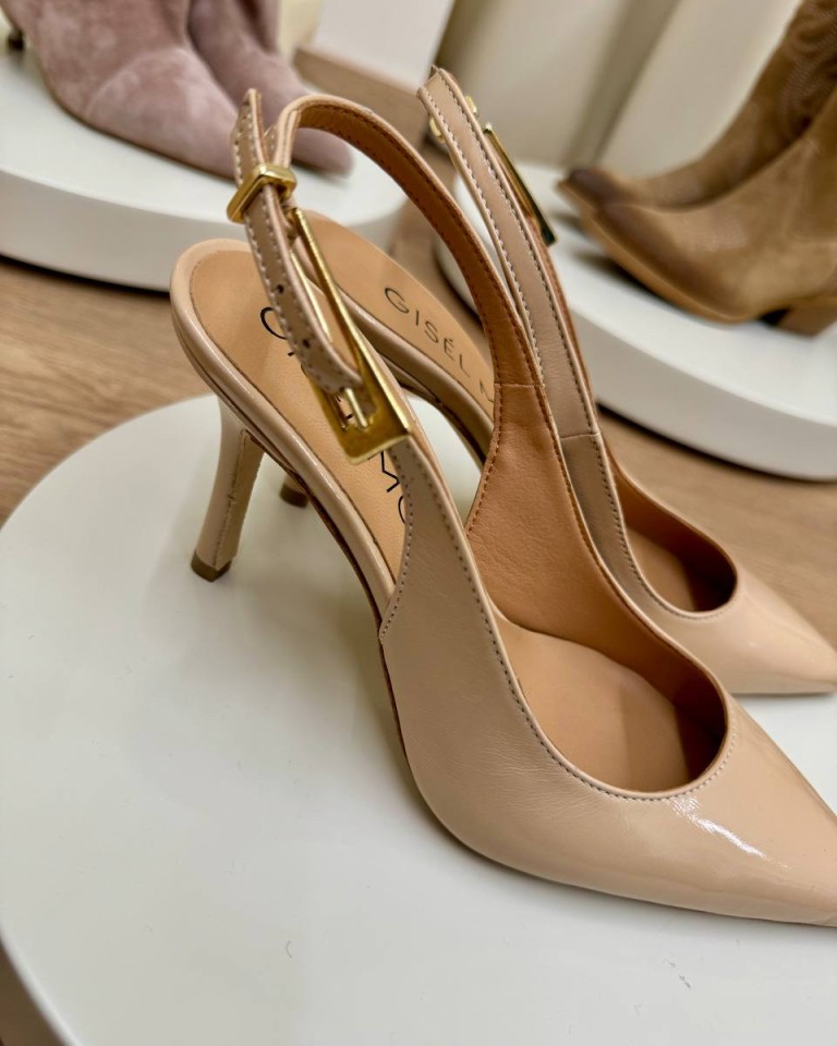 Slingback Samy nude Gisél Moiré Shop Online Slingback Samy nude Gisél Moiré