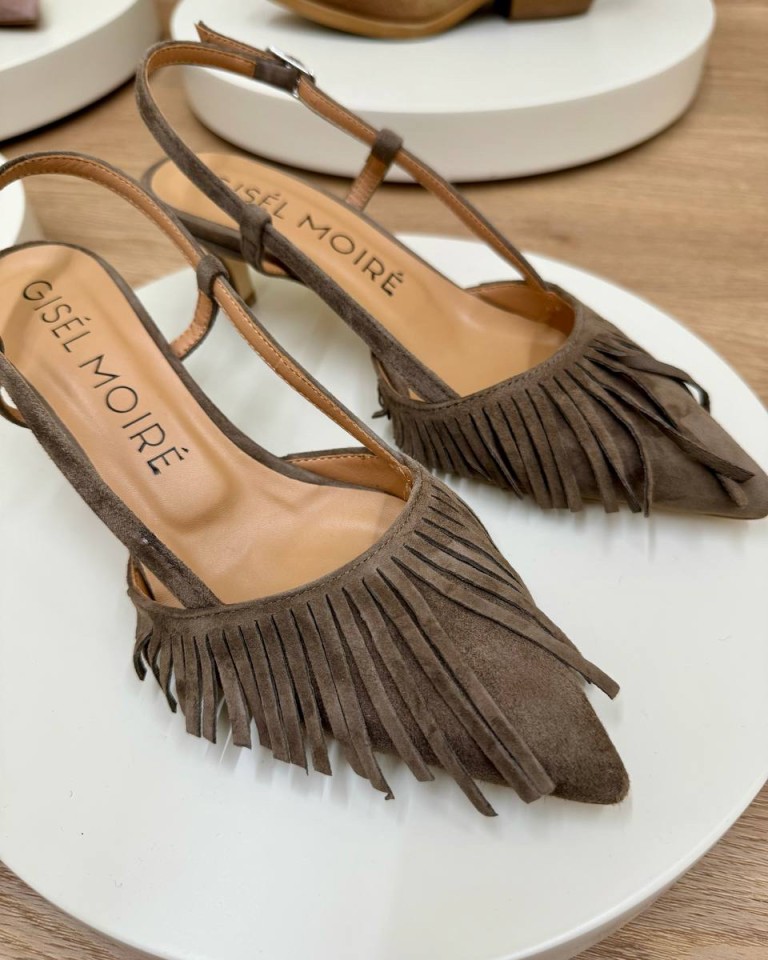 Slingback Vilma camoscio tortora Gisél Moiré Shop Online Slingback Vilma camoscio tortora Gisél Moiré