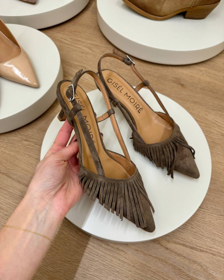 Slingback Vilma camoscio tortora Gisél Moiré Shop Online Slingback Vilma camoscio tortora Gisél Moiré