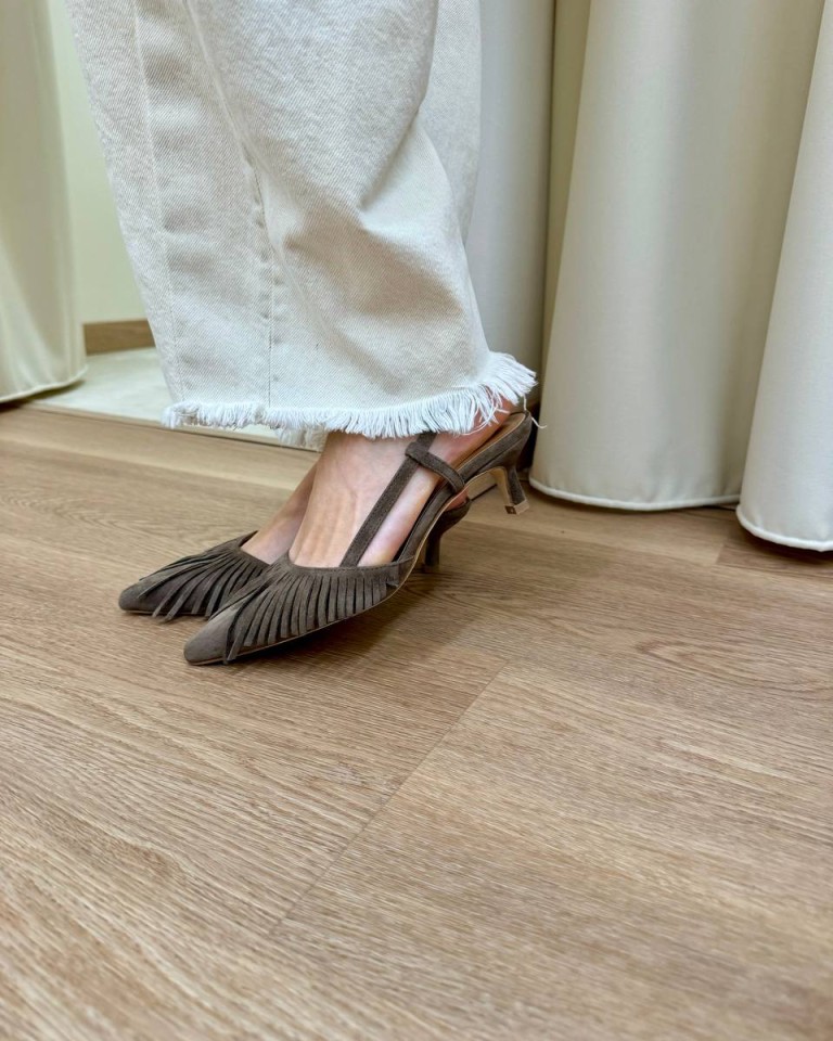 Slingback Vilma camoscio tortora Gisél Moiré Shop Online Slingback Vilma camoscio tortora Gisél Moiré