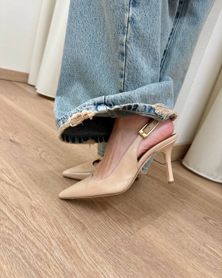 Slingback Samy nude Gisél Moiré Shop Online Slingback Samy nude Gisél Moiré