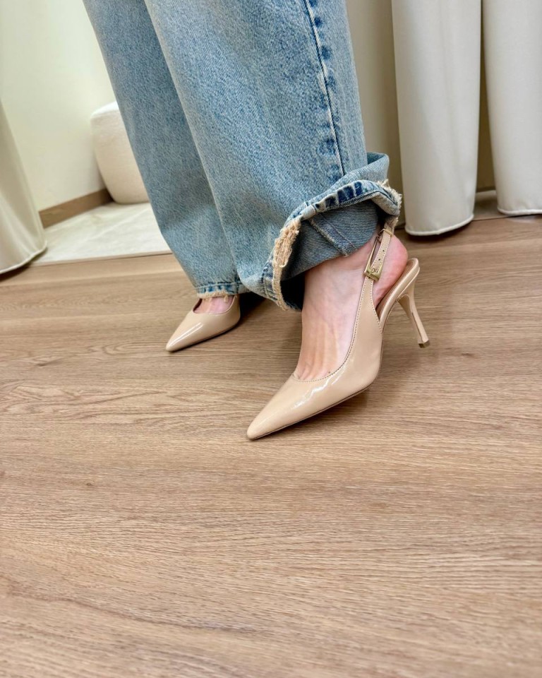 Slingback Samy nude Gisél Moiré Shop Online Slingback Samy nude Gisél Moiré
