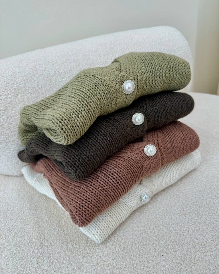 Cardigan bottoni gioiello kaki HaveOne Shop Online Cardigan bottoni gioiello kaki HaveOne