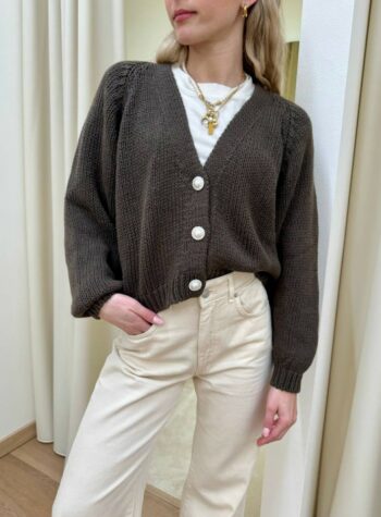 Shop Online Cardigan bottoni gioiello moro HaveOne