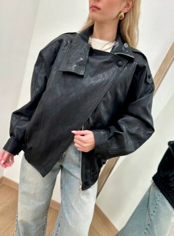 Shop Online Bomber ecopelle doppiopetto nero HaveOne