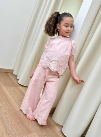 Shop Online Blusa pizzo san gallo rosa Lil'Atelier