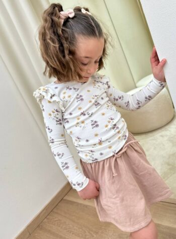 Shop Online Maglietta costine burro stampa floreale Lil'Atelier