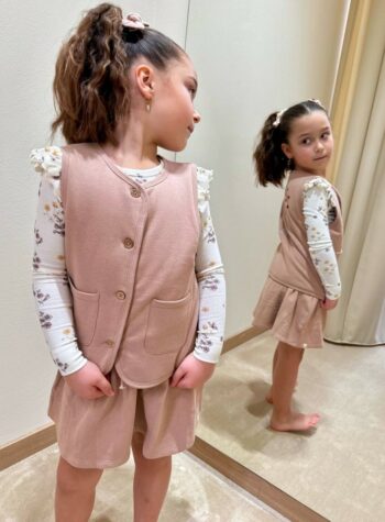 Shop Online Gilet in maglia rosa cipria Lil'Atelier