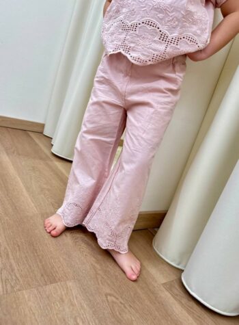 Shop Online Pantalone pizzo san gallo rosa Lil'Atelier