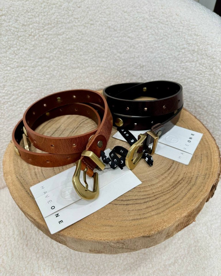 Cintura vera pelle borchie moro HaveOne Shop Online Cintura vera pelle borchie moro HaveOne