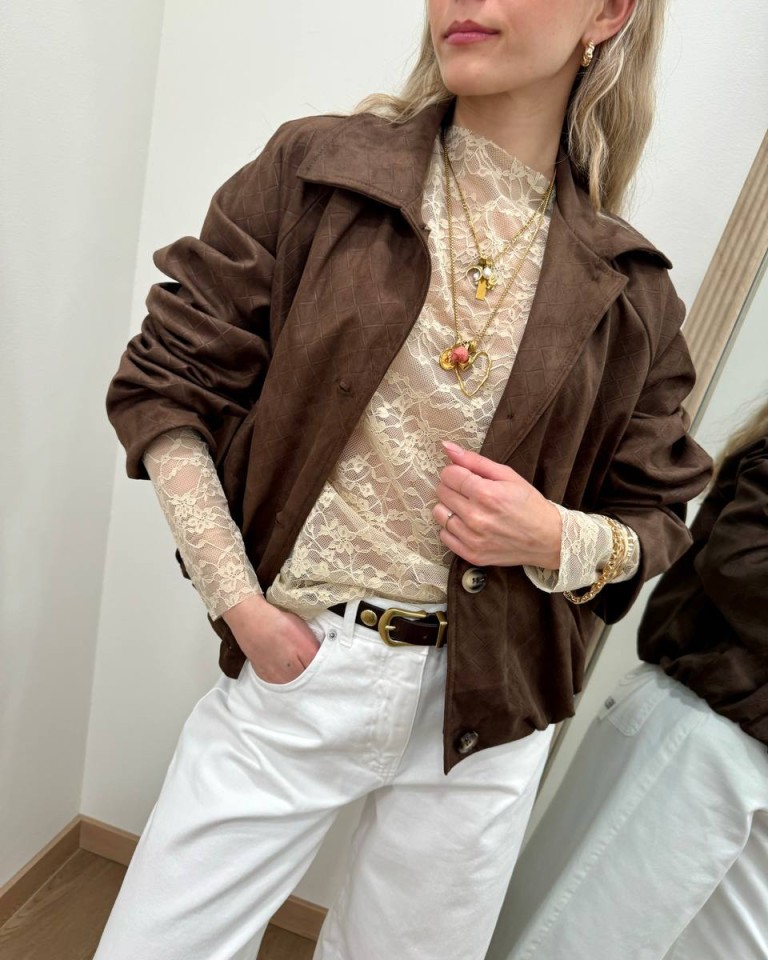 Bomber scamosciato intreccio cioccolato HaveOne Shop Online Bomber scamosciato intreccio cioccolato HaveOne