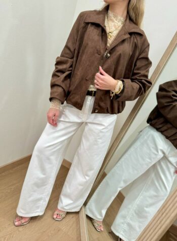 Shop Online Bomber scamosciato intreccio cioccolato HaveOne