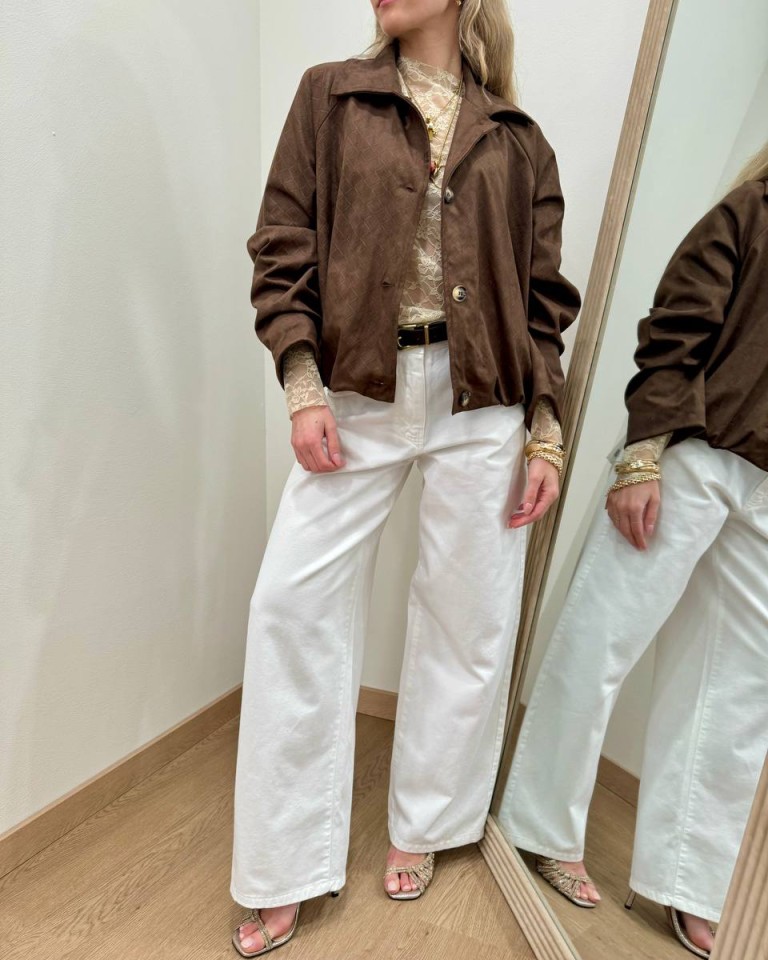 Bomber scamosciato intreccio cioccolato HaveOne Shop Online Bomber scamosciato intreccio cioccolato HaveOne