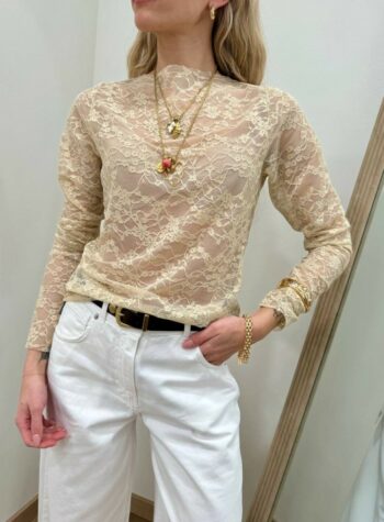 Shop Online Maglia pizzo beige HaveOne