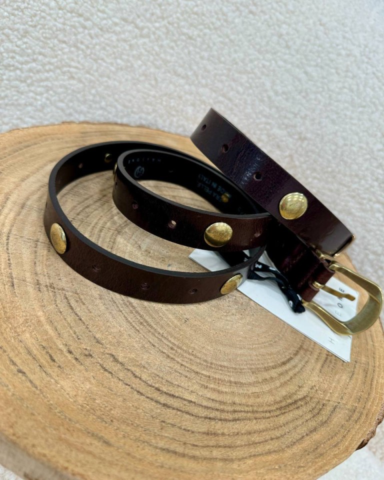 Cintura vera pelle borchie moro HaveOne Shop Online Cintura vera pelle borchie moro HaveOne