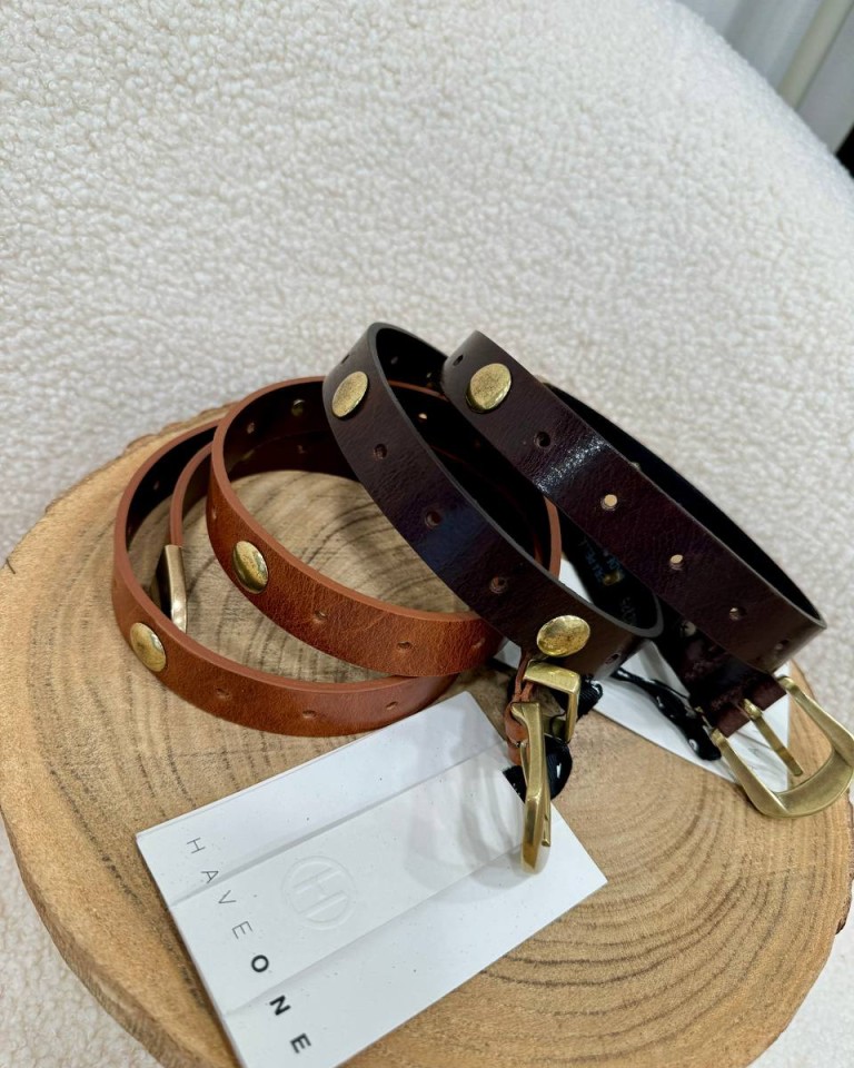 Cintura vera pelle borchie moro HaveOne Shop Online Cintura vera pelle borchie moro HaveOne