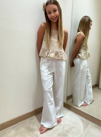 Shop Online Pantalone in lino dritto bianco Name It