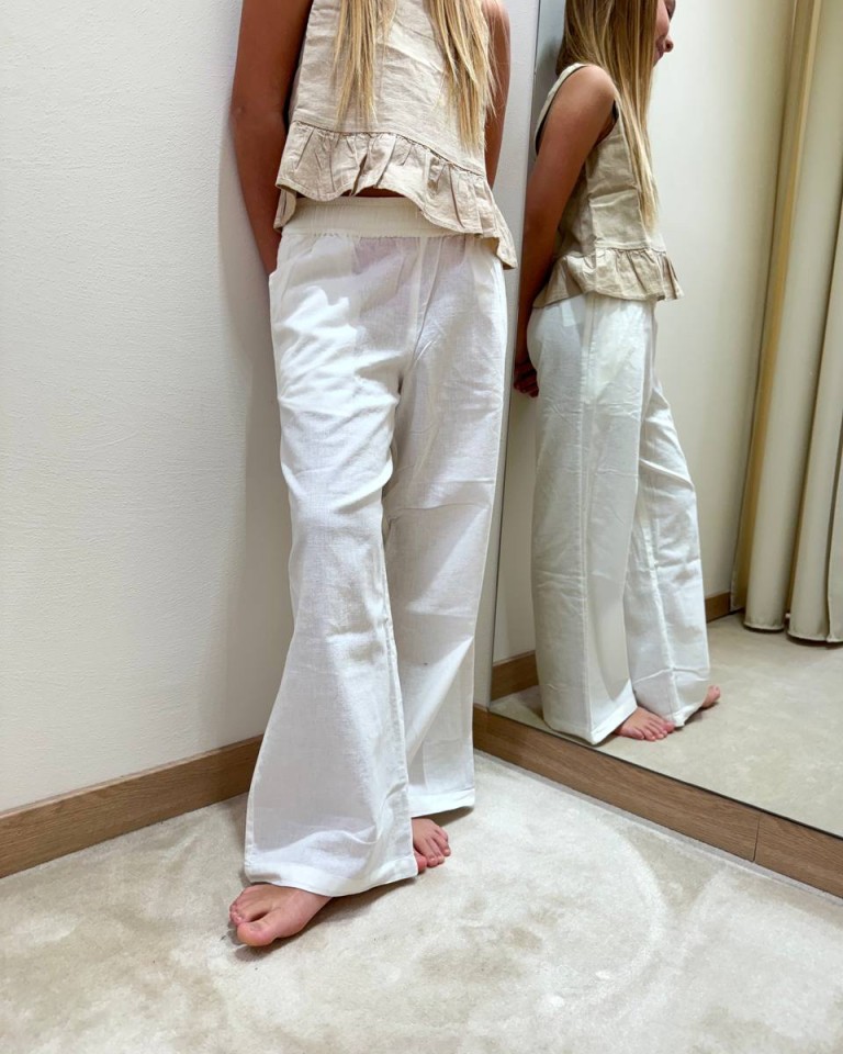 Pantalone in lino dritto bianco Name It Shop Online Pantalone in lino dritto bianco Name It