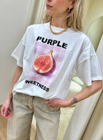 Shop Online T-shirt oversize bianca stampa fico Vicolo