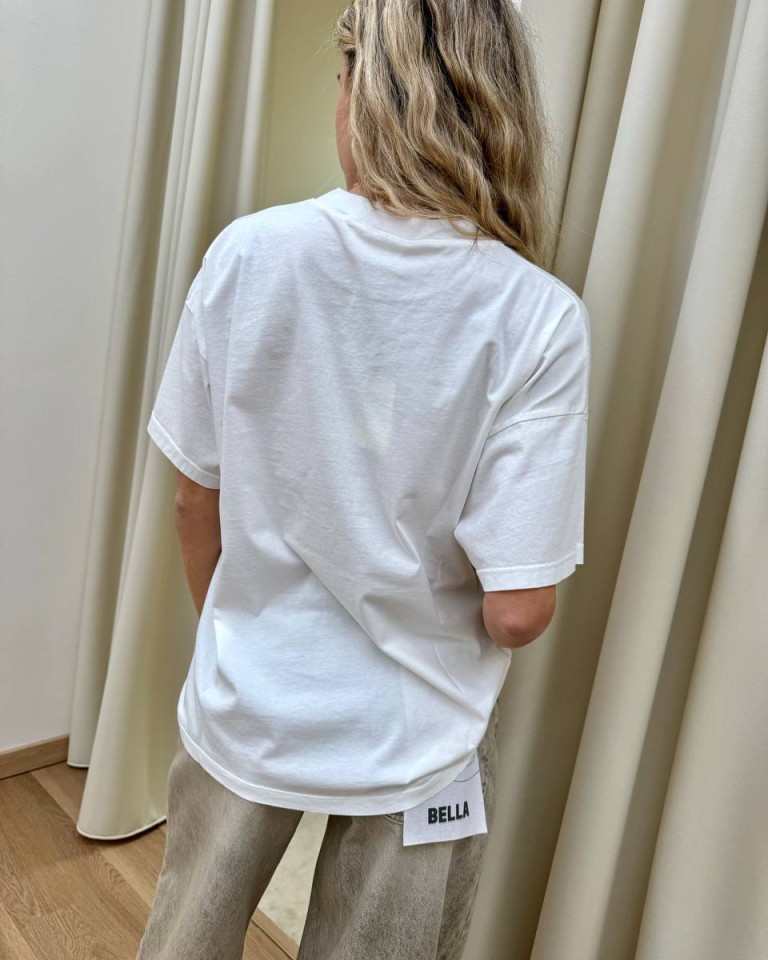 T-shirt oversize bianca stampa fico Vicolo Shop Online T-shirt oversize bianca stampa fico Vicolo