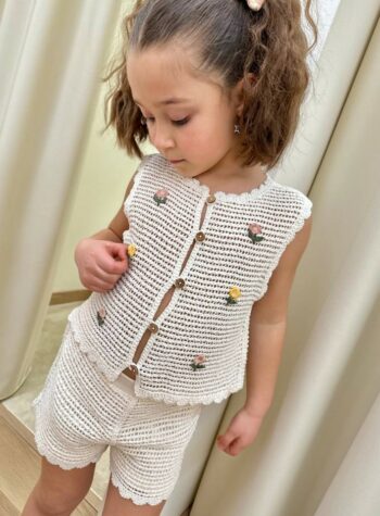 Shop Online Gilet crochet avorio Lil' Atelier