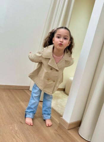 Shop Online Trench doppiopetto color cachi Lil' Atelier