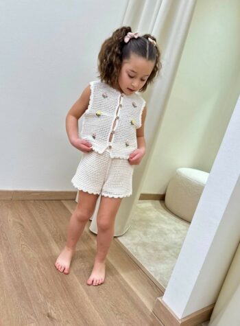 Shop Online Shorts crochet avorio Lil' Atelier