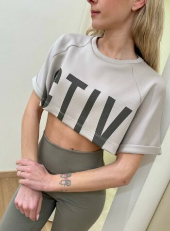 Shop Online Maglia crop sabbia "Active" HaveOne