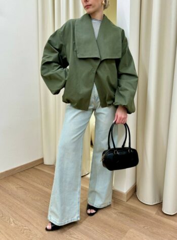 Shop Online Bomber collo scialle verde militare HaveOne