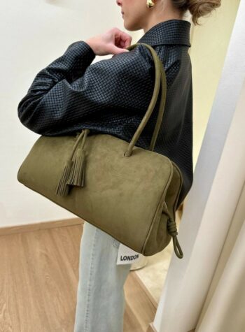 Shop Online Borsa Slide scamosciata verde militare Vicolo