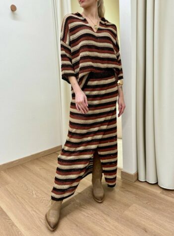 Shop Online Gonna portafoglio righe moro lurex The Loom Archive