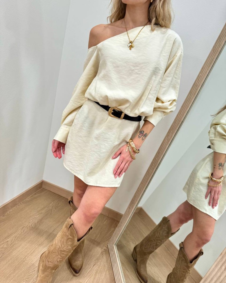 Vestito monospalla burro cintura moro HaveOne Shop Online Vestito monospalla burro cintura moro HaveOne