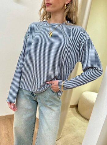 Shop Online Maglia scatoletta righe blu HaveOne