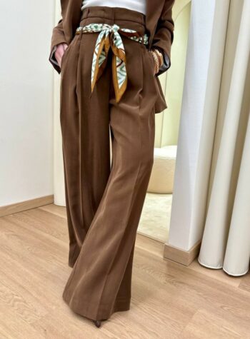 Shop Online Pantalone fluido cioccolato foulard Kontatto