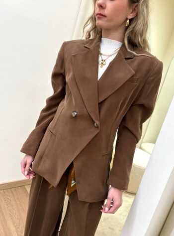 Shop Online Giacca doppiopetto taglio diagonale cioccolato Kontatto