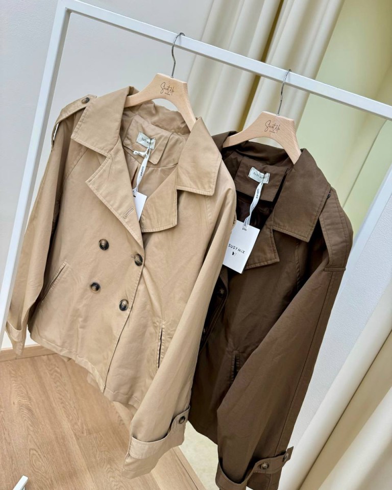 Trench corto doppiopetto cammello Susy Mix Shop Online Trench corto doppiopetto cammello Susy Mix