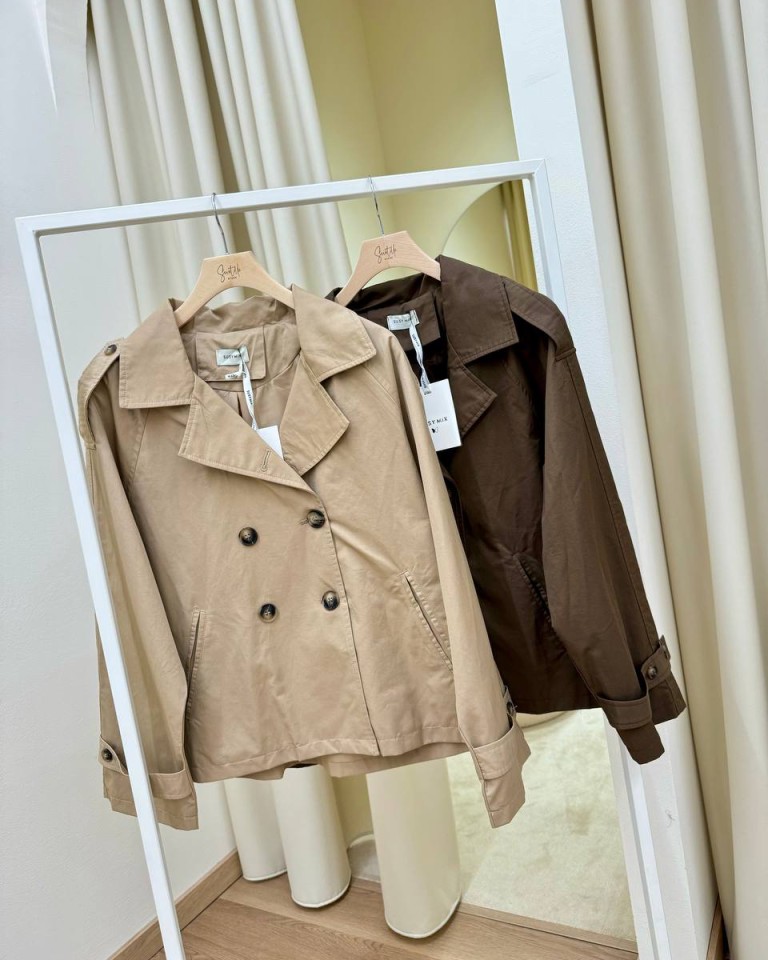 Trench corto doppiopetto cammello Susy Mix Shop Online Trench corto doppiopetto cammello Susy Mix