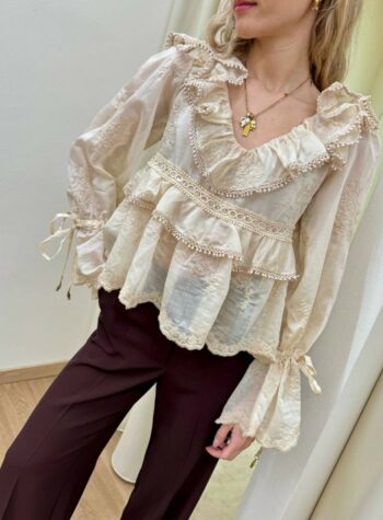 Shop Online Blusa balze ricami burro Souvenir