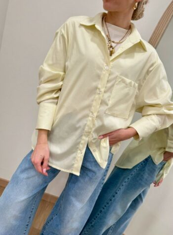 Shop Online Camicia over righe giallo pastello HaveOne
