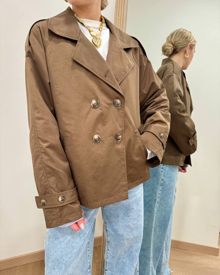 Trench corto doppiopetto moro Susy Mix Shop Online Trench corto doppiopetto moro Susy Mix