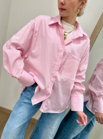 Shop Online Camicia over righe rosa HaveOne