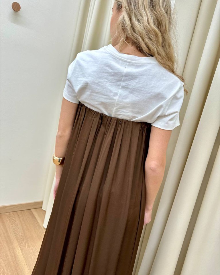 Abito midi a fascia in viscosa moro HaveOne Shop Online Abito midi a fascia in viscosa moro HaveOne