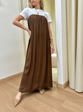 Shop Online Abito midi a fascia in viscosa moro HaveOne